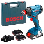 BOSCH Акумуляторний ударний гайкокрут GDX 180-Li 180Нм., 0-3600 уд/хв. ( 2хАКБ 2, 0 + Швид. зарядний + кейс)