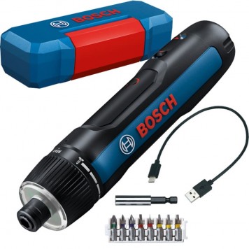 BOSCH Акумуляторний шуруповерт Bosch GO, 5 / 2, 5 Нм, 306 – 396 об/хв, 1/4" (+ набір біт 2607002834)