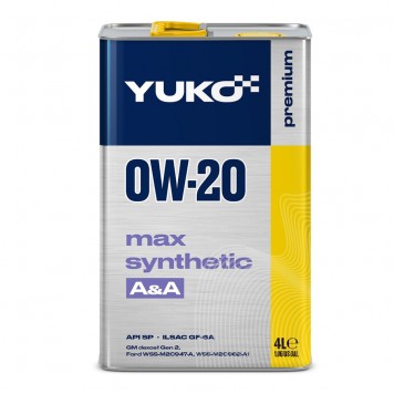 Моторна олива YUKO MAX SYNTHETIC 0W-20 (4L)