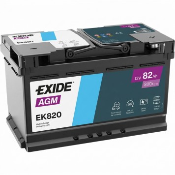 Автомобільний акумулятор EXIDE START-STOP AGM 6СТ-82Ah АзЕ (-/+) 800А 