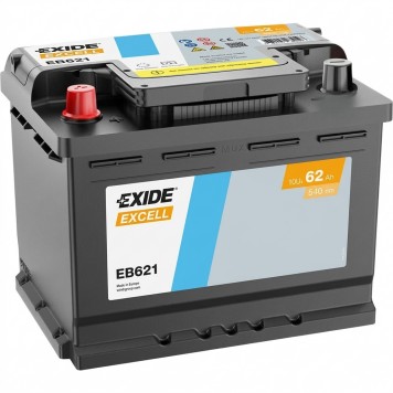 Автомобільний акумулятор EXIDE Excell 6СТ-62Ah Аз (+/-) 540A 