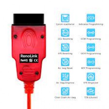 Автосканер RenoLink v1.99 ECU для Renault OBD2 программирование ключей/подушек безопасности