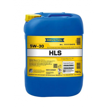 Моторное масло Ravenol 5W-30 HLS GM Dexos 2, SN/CF, C3 10л Mid Saps 